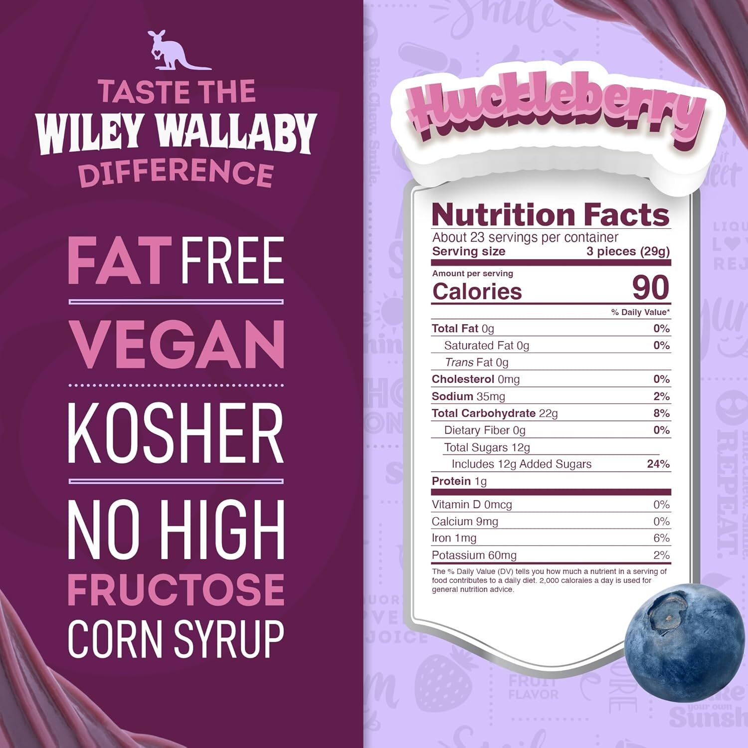 Wiley Wallaby Huckleberry Licorice Candy Twists, 24-Oz