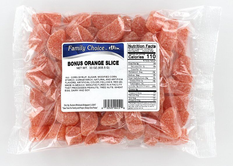 Family Choice Bonus Orange Slice Candy, 33-Oz