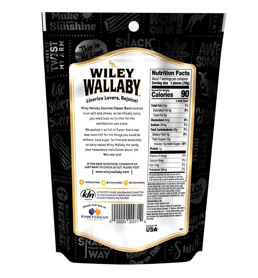 Wiley Wallaby Classic Black Gourmet Licorice, 6.25-OZ