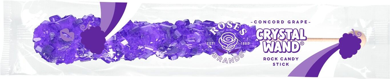 Roses Brands Crystal Wands Rock Candy Assorted Flavors
