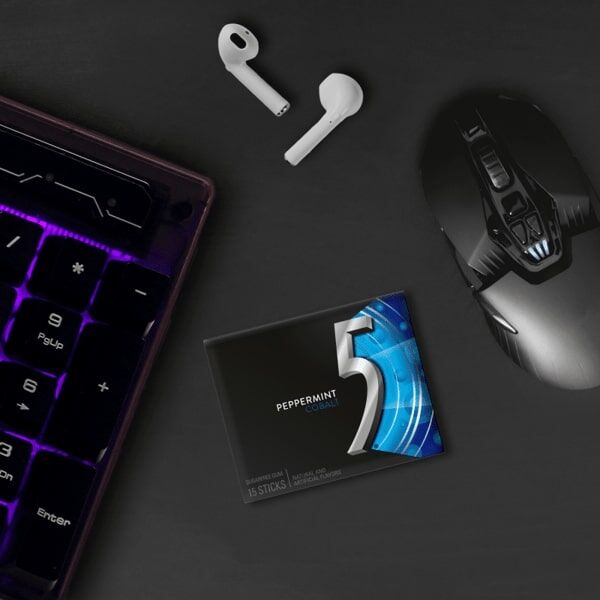 5 Gum Peppermint Gobalt Sugarfree Chewing Gum, 15-Pc