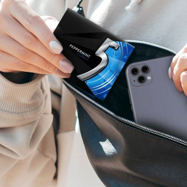 5 Gum Peppermint Gobalt Sugarfree Chewing Gum, 15-Pc