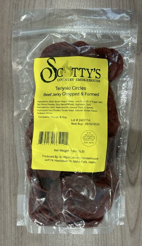 Scotty's Teriyaki Circles Beef Jerky, 16-Oz