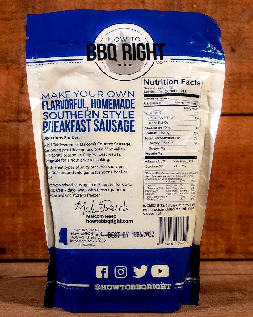 Malcom's Country Sausage Seasoning, 16-Oz