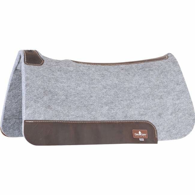 Classic Equine Blended Felt Split Saddle Pad - Gray, 3/4 in