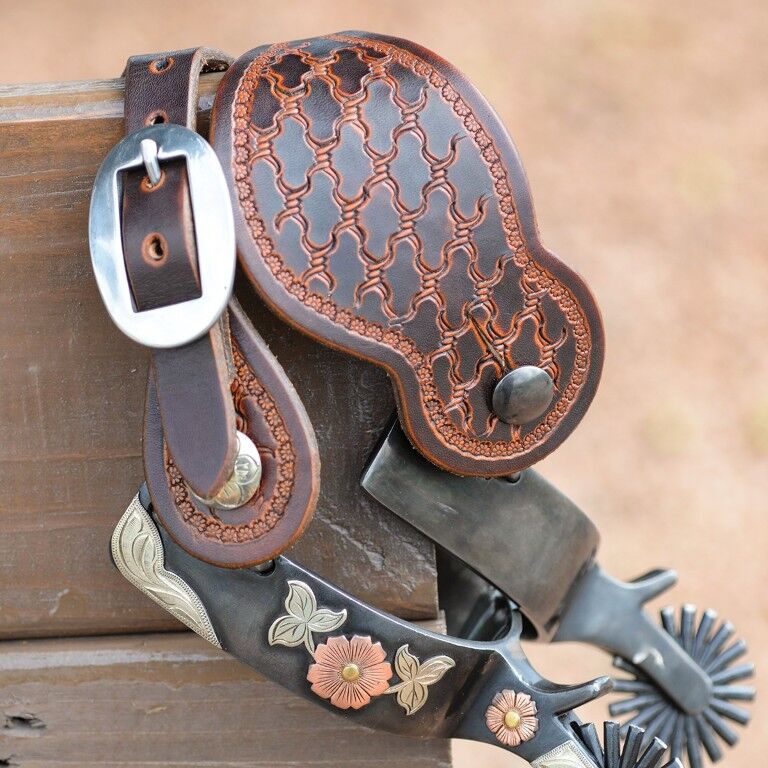 Martin Saddlery Tombstone Weathered Antique Spurstraps With Twisted Wire Tooling