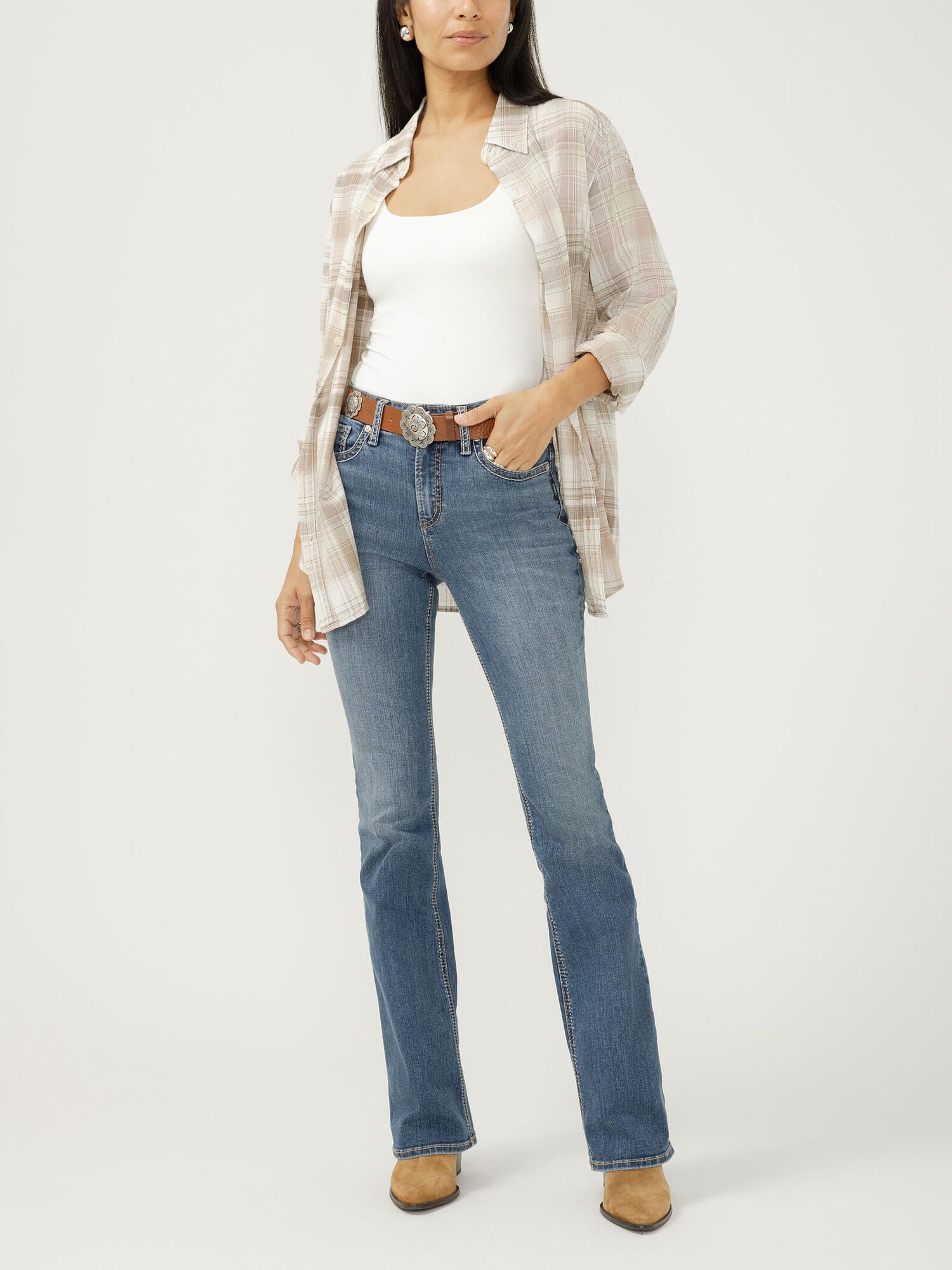 Silver Jeans Co. Women's Avery High Rise Bootcut Frontier Strong Jeans
