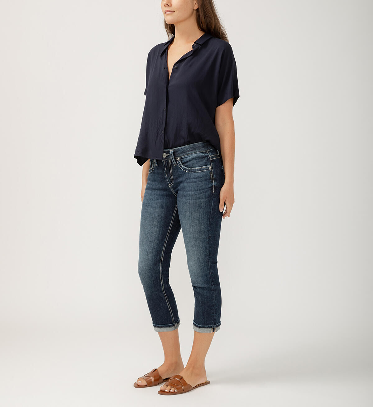 Silver Jeans Co. Women's Suki Mid Rise Capri