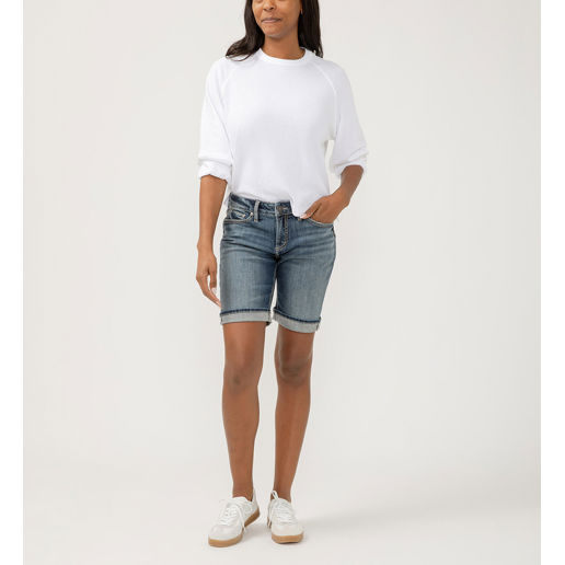 Silver Jeans Women's Suki Mid Rise Bermuda Shorts Dresses