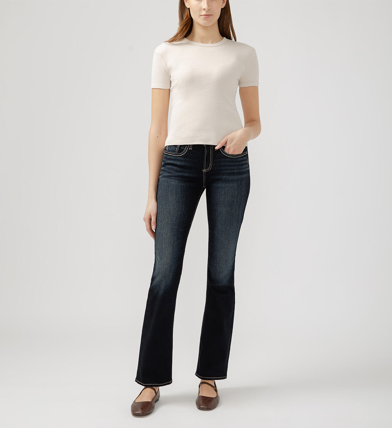 Silver Jeans Co. Women's Suki Mid Rise Slim Bootcut Jeans