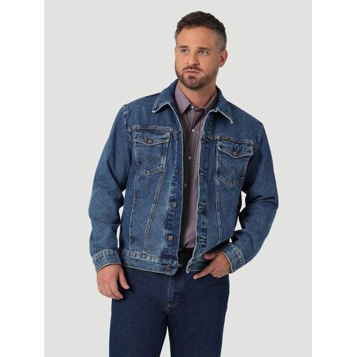 Wrangler Men's Cowboy Cut Unlined Denim Jacket in Stonewash