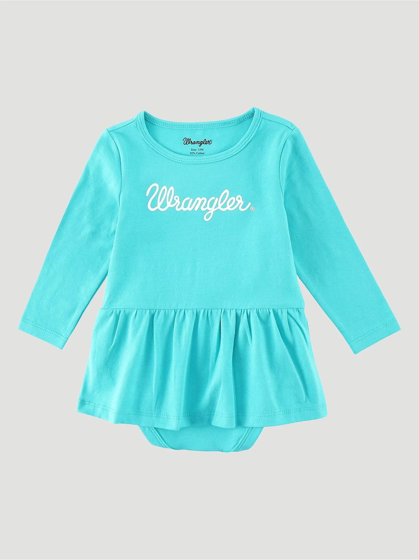 Wrangler Girl's Long Sleeve Logo Skirted Bodysuit
