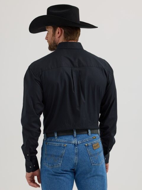 Wrangler Men's George Strait And Wrangler National Patriot Button Down Solid Shirt