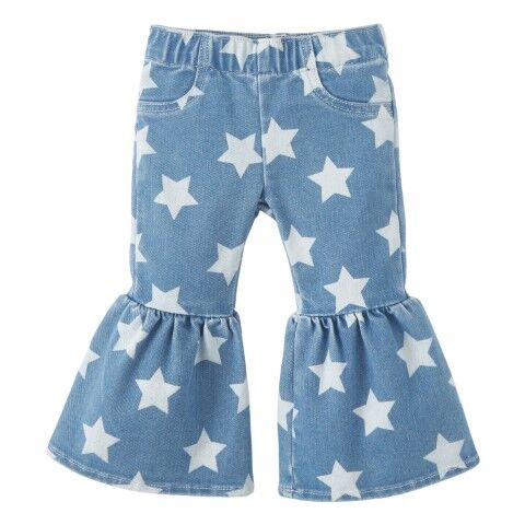 Wrangler Little Girl's Star Ruffle Leg Flare Jean
