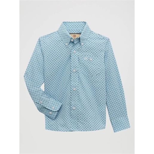Wrangler Boy's Classic Button Down Print Shirt