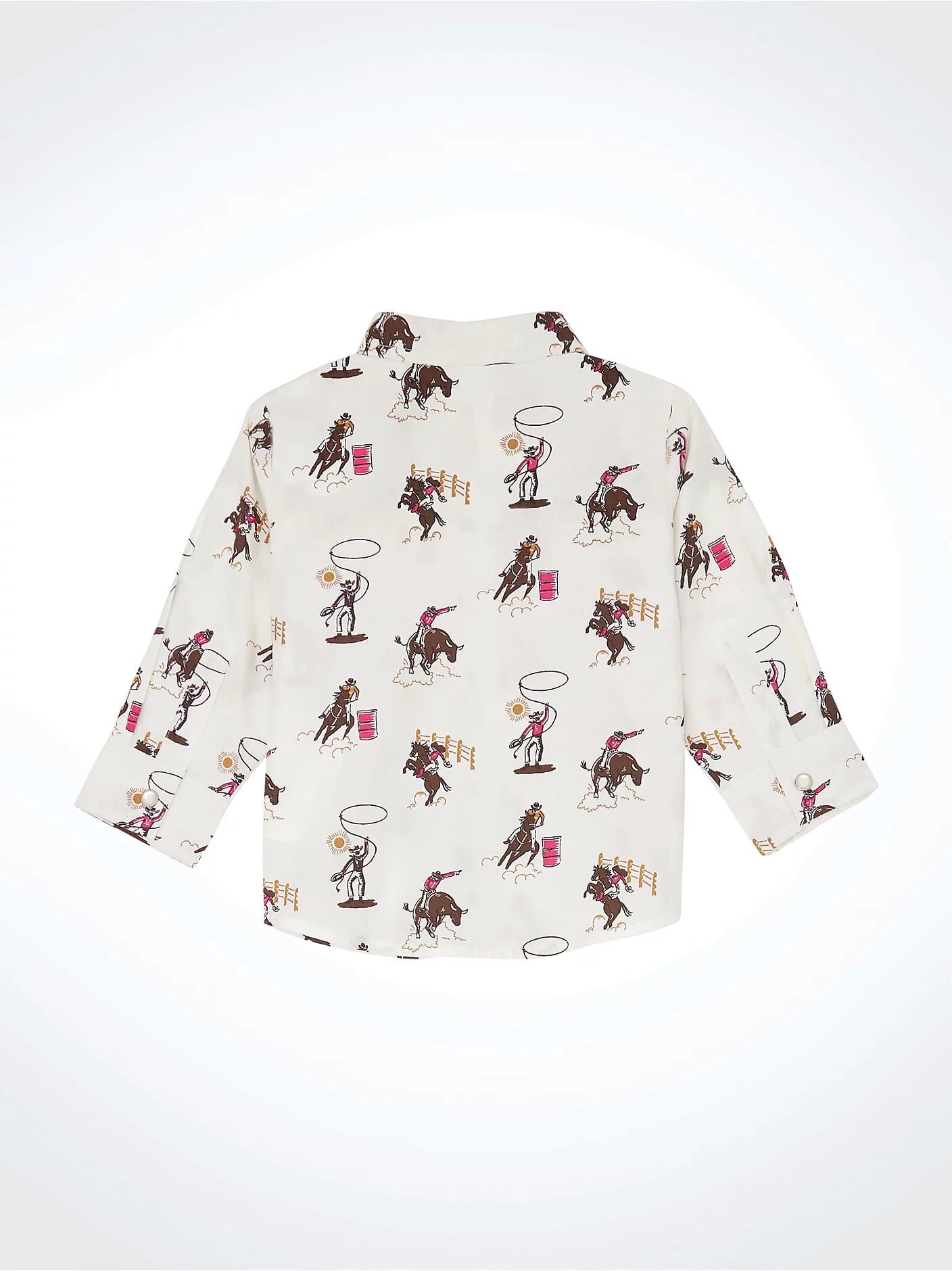 Wrangler Girl's Ruffle Yoke Print Western Snap Shirt