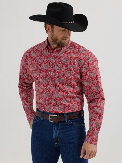 Wrangler Men's George Strait Collection One Pocket Long Sleeve Shirt