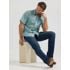 Wrangler Men's Wrangler Retro Short Sleeve Sawtooth Pocket Western Snap Shirt in Allover Blue