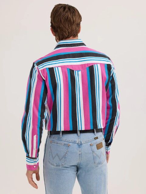 Wrangler Men's Vintage Inspired Brushpopper Western Snap Workshirt