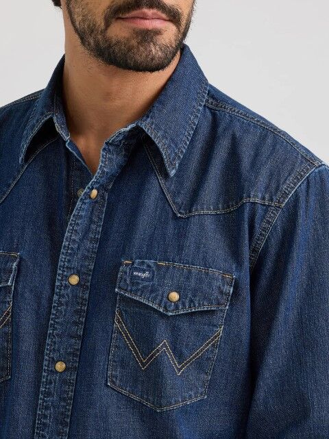 Wrangler Men's Wrangler Classic Denim Western Snap Shirt