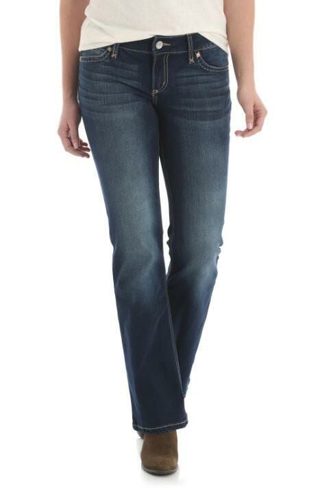 Wrangler Women's Retro Patch Bootcut Jean in HT Wash