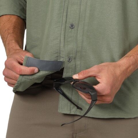 Wrangler Men's Outdoor Mix Material Long Sleeve Shirt