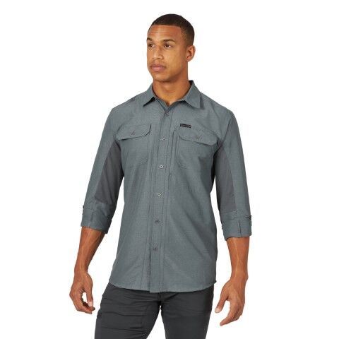 Wrangler Men's Outdoor Mix Material Long Sleeve Shirt