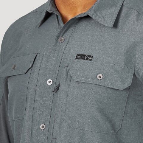 Wrangler Men's Outdoor Mix Material Long Sleeve Shirt