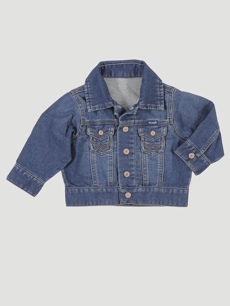 Wrangler Kids' Long Sleeve Classic Denim Jacket in Dark Blue