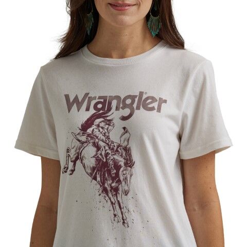 Wrangler Women's Logo Cowboy Regular Fit T-Shirt