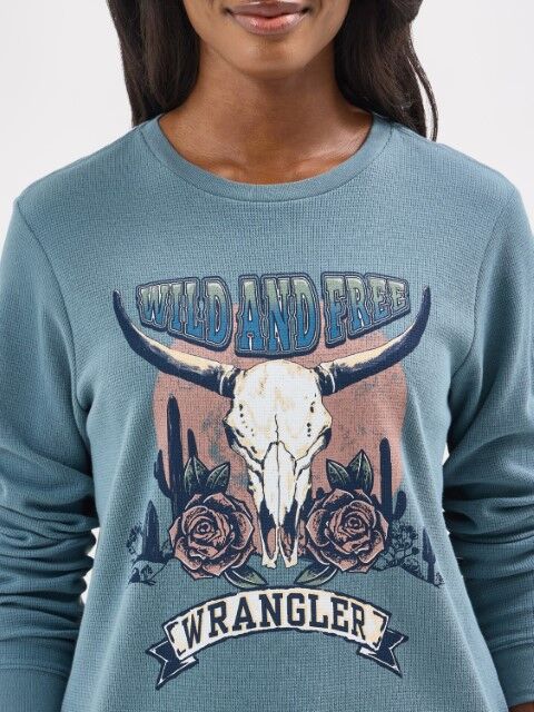 Wrangler Women's Graphic Regular Fit Long Sleeve Thermal