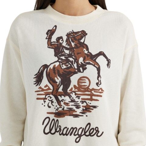 Wrangler Women's Retro Western Vintage Long Sleeve Thermal Shirt
