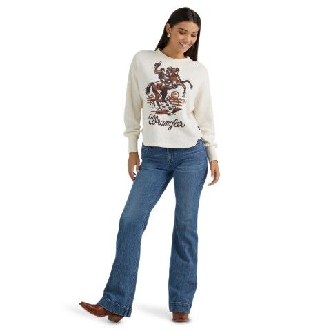 Wrangler Women's Retro Western Vintage Long Sleeve Thermal Shirt