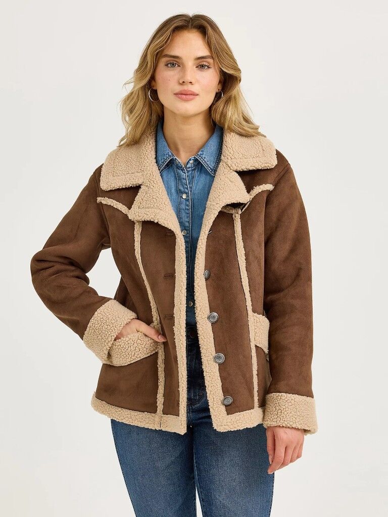Wrangler Women's Faux Shearling Barn Coat
