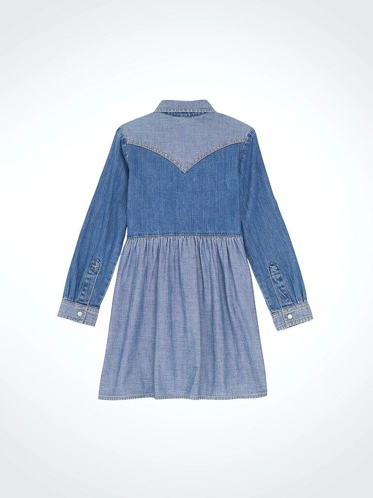 Wrangler Girl's Long Sleeve Western Denim Dress