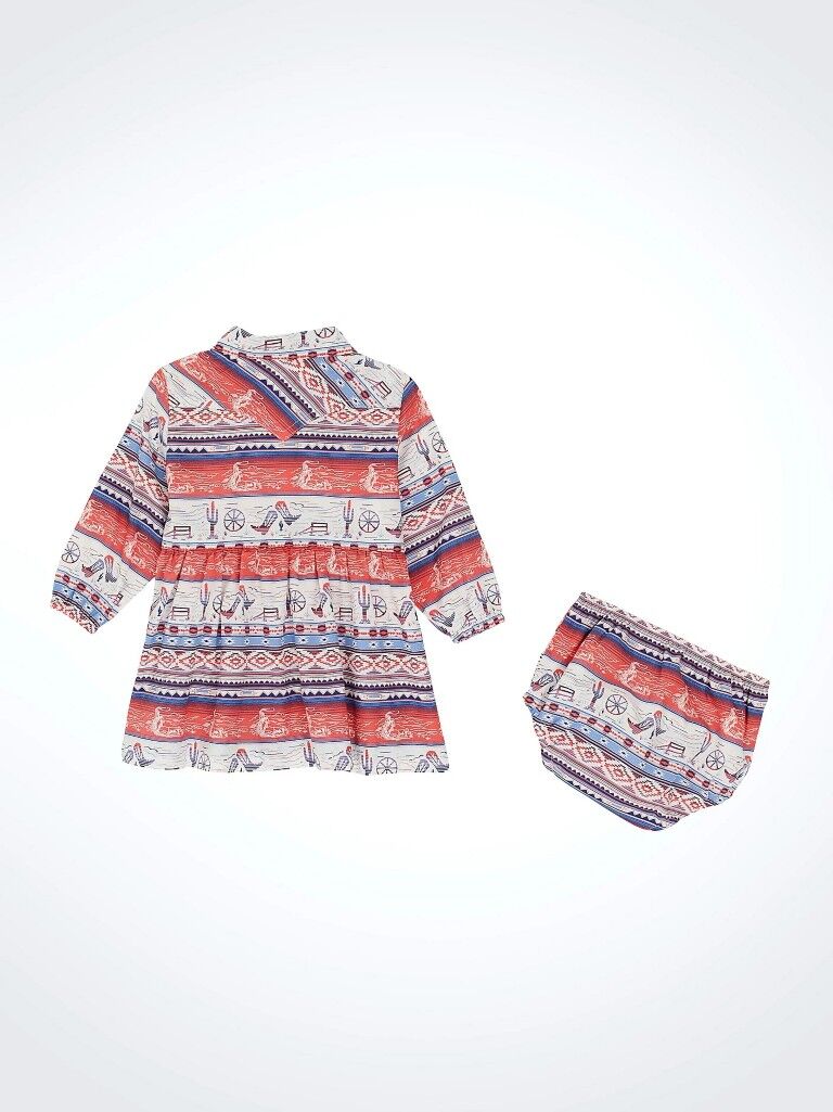 Wrangler Girl's Printed Western Snap Dress
