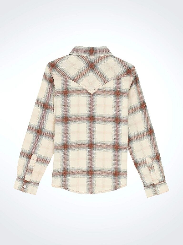 Wrangler Girl's Flannel Plaid Western Snap Shirt