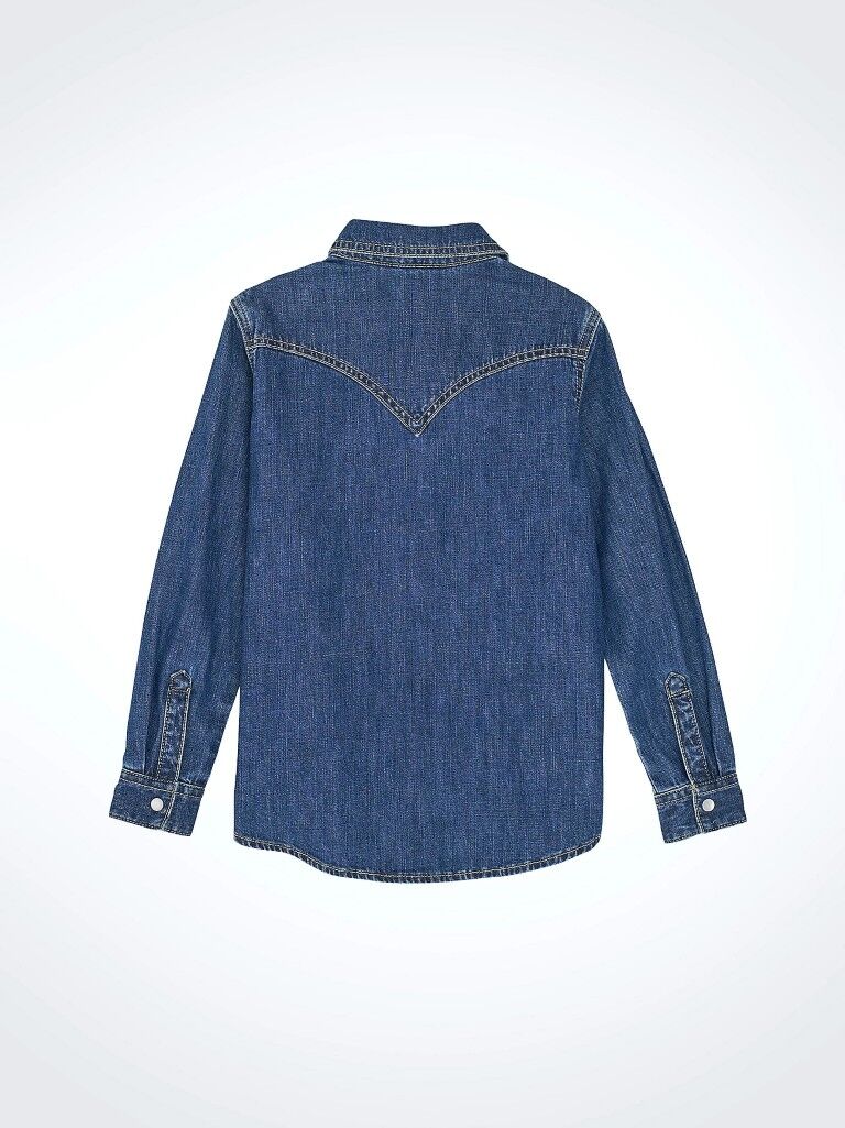 Wrangler Girl's Embroidered Western Snap Denim Shirt