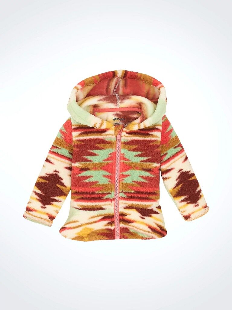 Wrangler Girl's Ruffle Hem Sherpa Zip Jacket