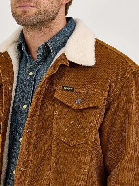 Wrangler Men's Cowboy Cut Sherpa Lined Corduroy Jacket