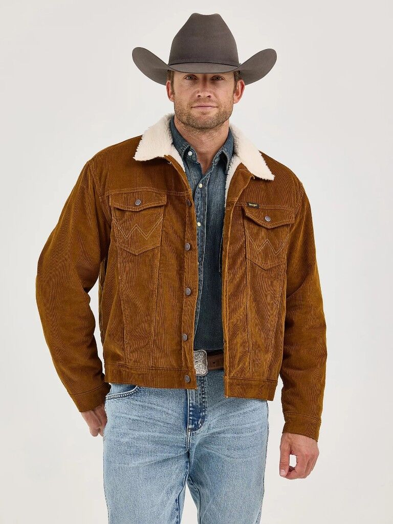 Wrangler Men's Cowboy Cut Sherpa Lined Corduroy Jacket