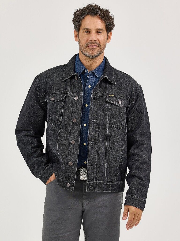 Wrangler Men's Flannel Lined Western Denim Jacket