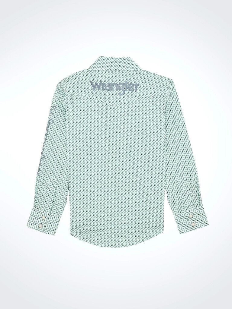 Wrangler Boy's Wrangler Logo Long Sleeve Western Snap Shirt
