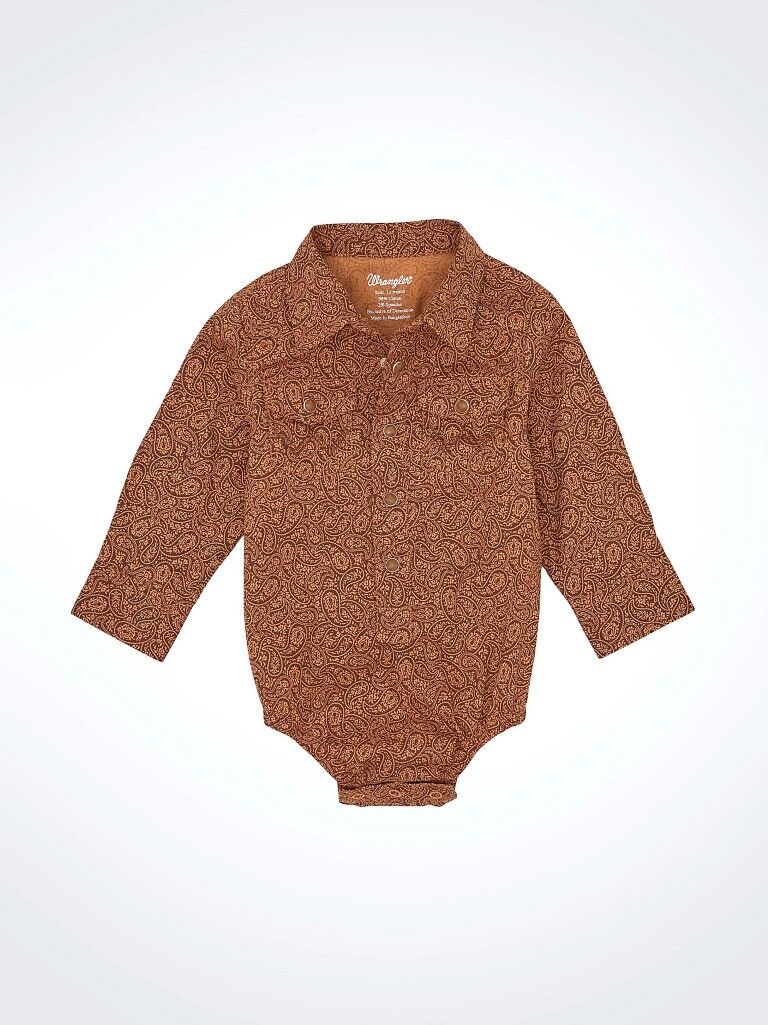Wrangler Infant Boy's Long Sleeve Western Snap Bodysuit