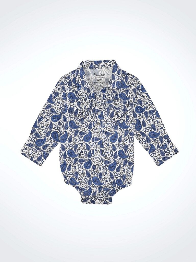 Wrangler Infant Boy's Long Sleeve Western Snap Bodysuit