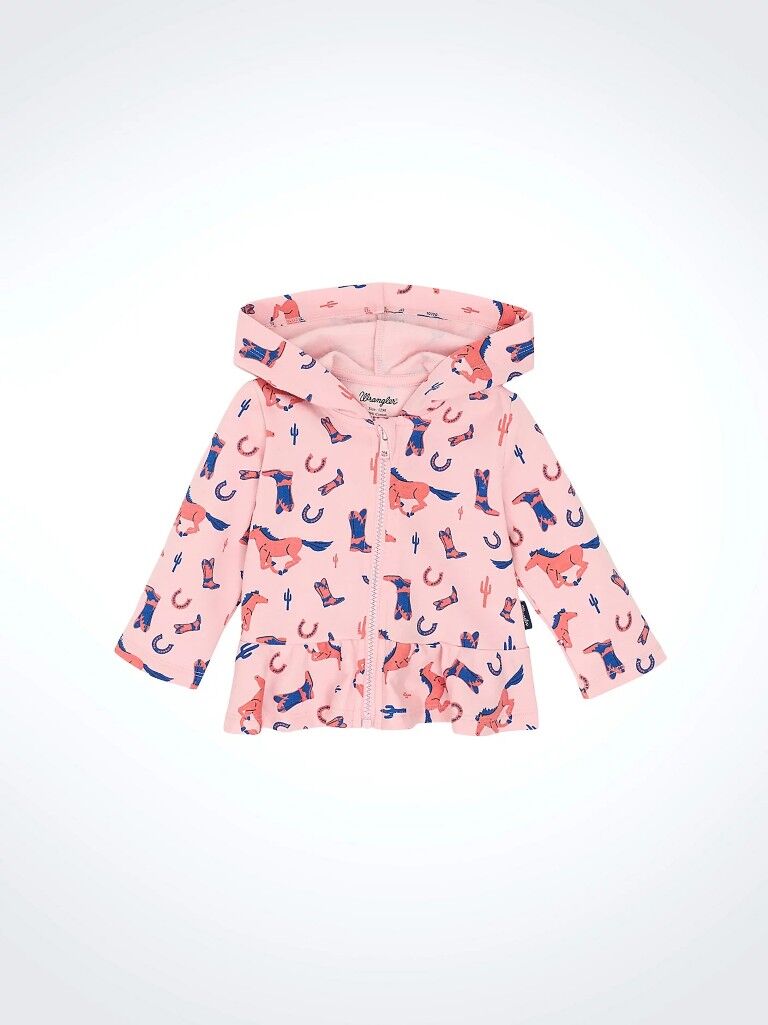 Wrangler Girl's Icons Ruffle Hem Fleece Zip Jacket