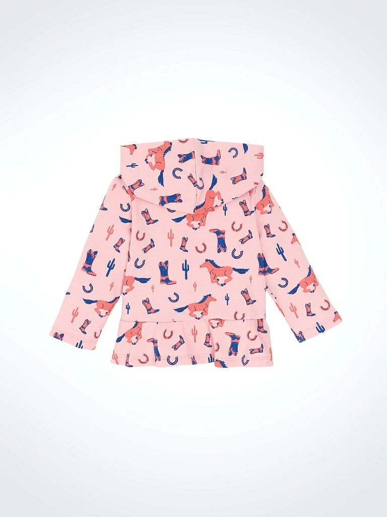 Wrangler Girl's Icons Ruffle Hem Fleece Zip Jacket