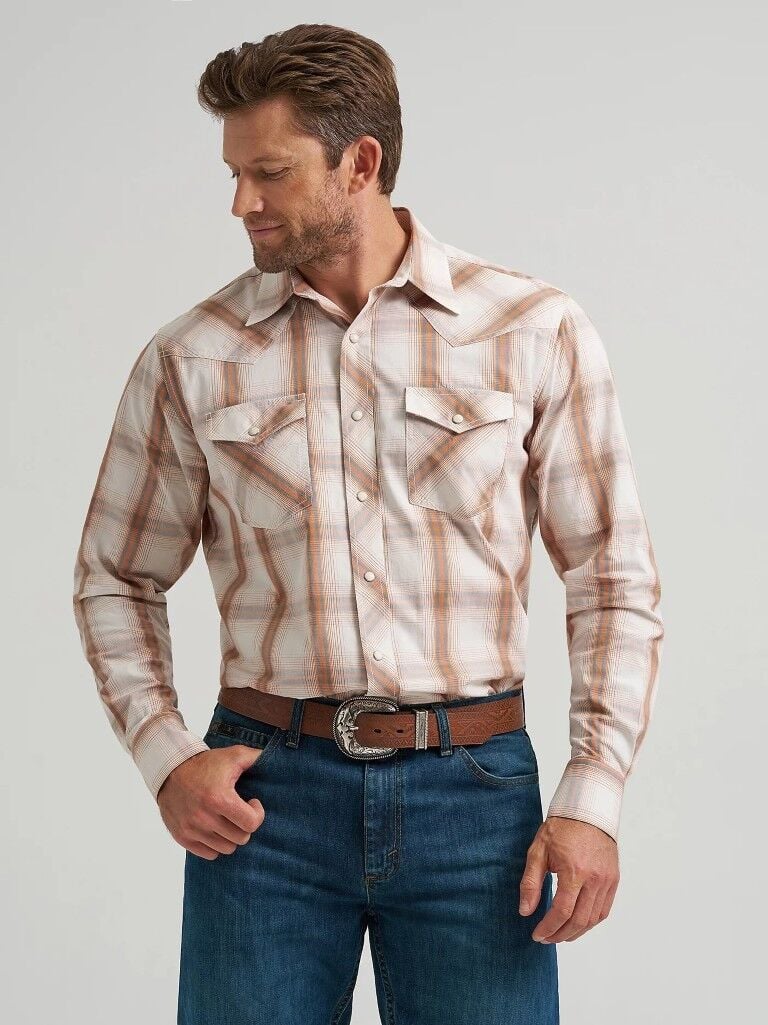 Wrangler Men's 20X Competition Advanced Comfort Long Sleeve Two Pocket Western Snap Shirt