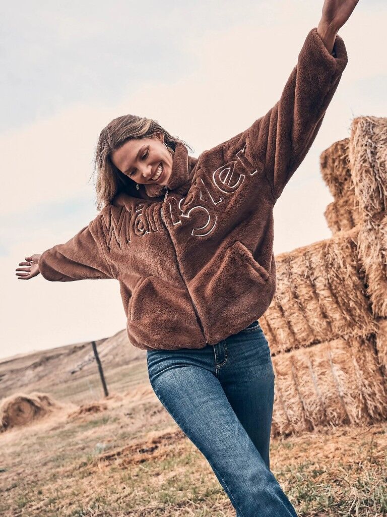 Wrangler Women's Logo Fuzzy Zip Jacket