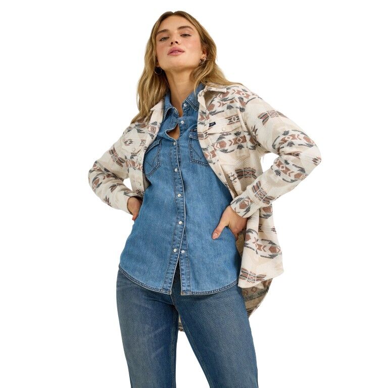 Wrangler Women's Retro Punchy Unlined Boyfriend Shacket